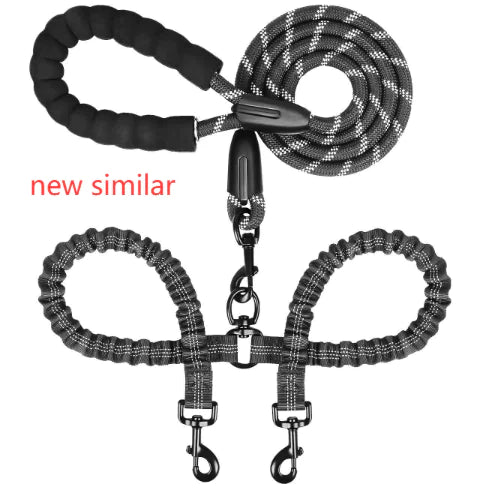 Double Headed Retractable Dog Leash with Pull Rope