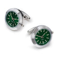 Working Watch Cufflinks In Silver and Green - Jays Shop uk