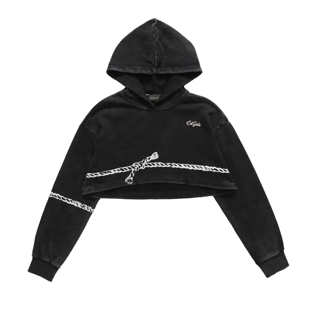 Hemp Rope Dark Style Hooded Sweater