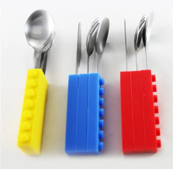 Stainless Steel LEGO Utensils Set for Kids