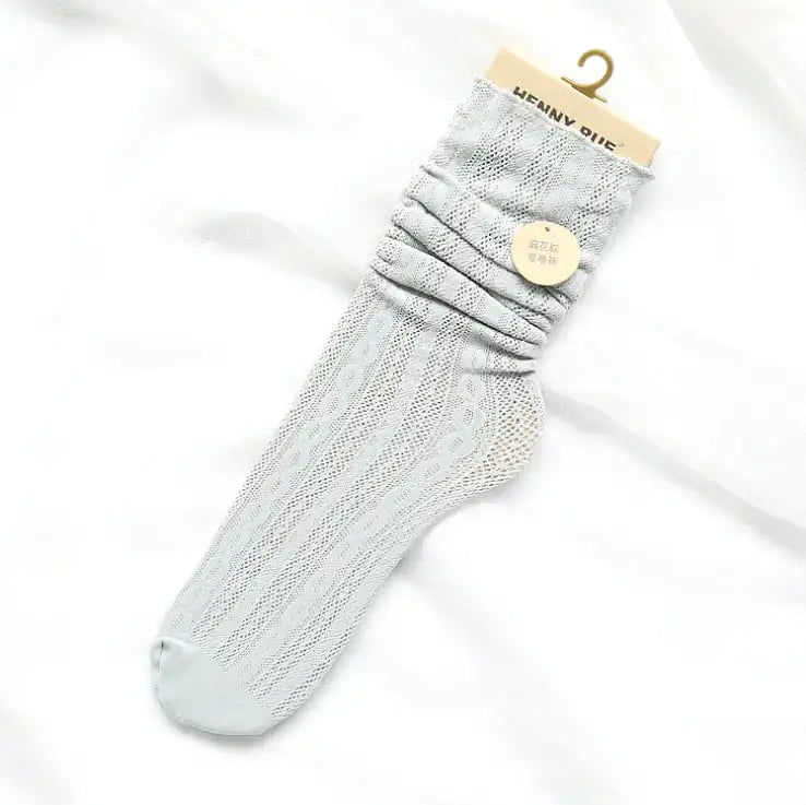 Hemp Pattern Elastic Wood Ears Women's Socks