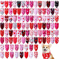 Huhumy 200 Pcs Valentines Day Dog Bandanas Pet Dog Bandanas Bibs Bulk Love Valentines Triangle Dog Scarf for Medium Large Dog Valentines Day Costume Accessories Decoration
