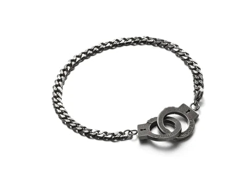 Trendy Concave Letter Bracelet with Hemp Flower Chain