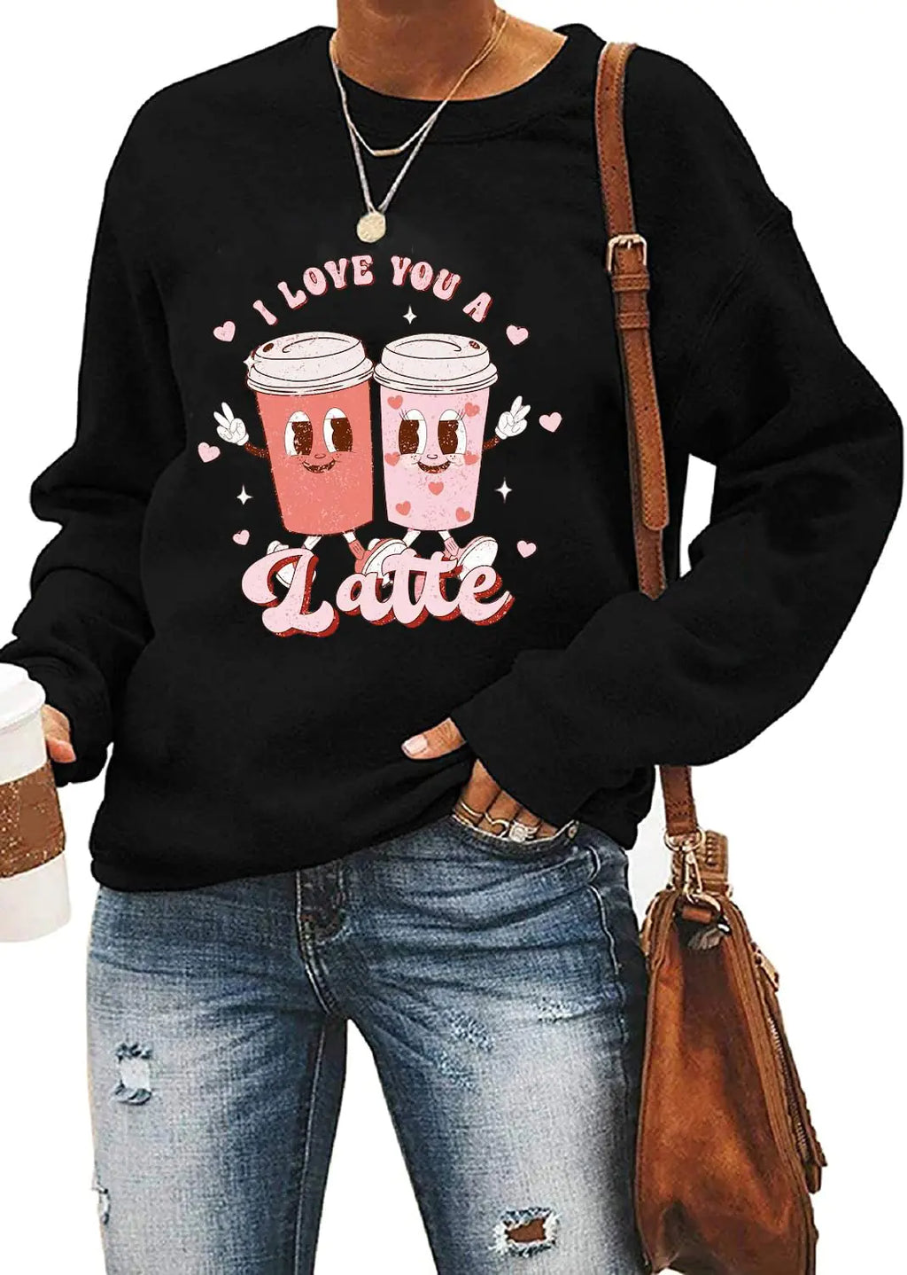 Dahuiya Leopard Valentines Day Sweatshirt Womens Cute Love Heart Valentines Shirts VDay Shirt (A-Black L)