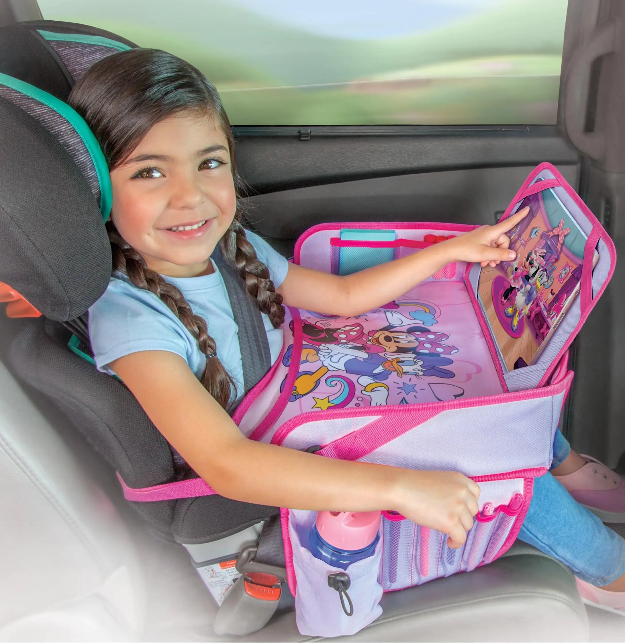 Minnie Mouse Kids Travel Tray for Car Toddler Car Seat Tray for Travel Car Trays for Kids Roadtrip Essentials & Activities