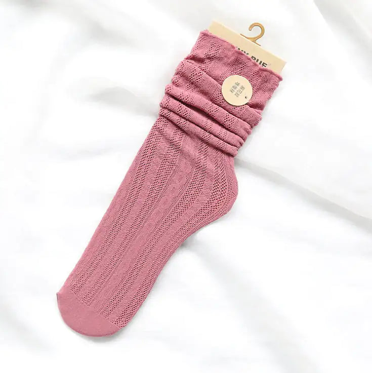 Hemp Pattern Elastic Wood Ears Women's Socks